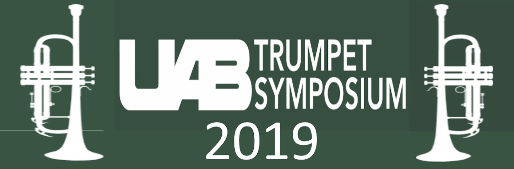 Trumpet Symposium event banner that improperly uses UAB monogram